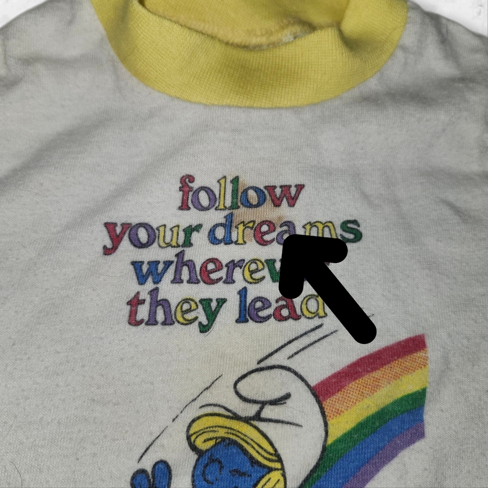 Vintage Smurfs Baby Shirt- Flaws - Picture 3 of 8